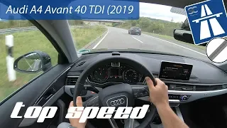 Audi A4 Avant 40 TDI (2019) on German Autobahn - POV Top Speed Drive