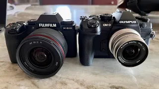 Olympus EM1 Mark III w/ 12mm f/2 vs Fuji X-S10 with Rokinon 12mm f/2 // AF and Stabilization Test