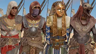 Assassin's Creed : Origins - All Outfits and Armor Upgrades Showcase - (All DLC)