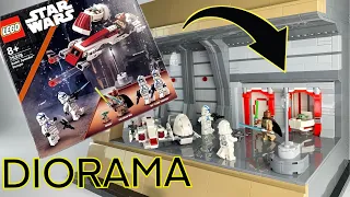 LEGO STAR WARS - BARC Speeder Escape - REVIEW + Jedi Temple DIORAMA SPEED BUILD MOC  - 75378