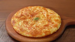 Only 2 Potato & 1 egg!  quick recipe perfect for breakfast! delicious potato omelet recipe