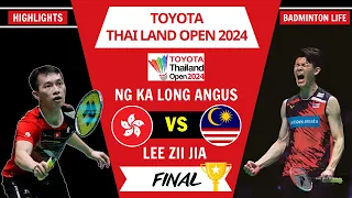 [Final] Lee Zii Jia (MAS) vs Ng KaLong Angus (HK) Thailand Open 2024 | Badminton Men's Singles