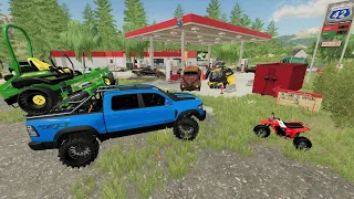 Buying Abandoned Gas Station full of cars | Farming Simulator 22