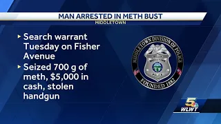 Middletown man arrested on drugs charges after $70,000 of meth seized from home