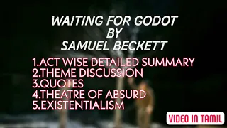 Waiting for Godot by Samuel Beckett | An Absurd Play| Act summaries for UGCNET ENGLISH | TAMIL