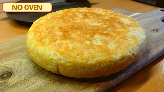 Frying Pan Bread (No Egg, No Oven, No Knead) Easiest Pan bread (No need to touch the dough)