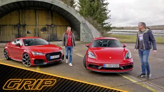 400-PS-Coupés - Porsche 718 Cayman GTS 4.0 vs. Audi TT RS | GRIP