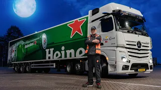 30 ton Heineken binnen 3 minuten in Leo's truck zonder spiegels, koud kunstje!