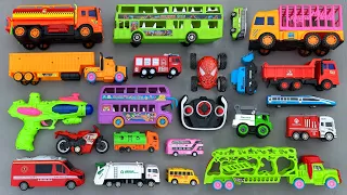 Hiding Various Toy Vehicle, Container Truck, Double Decker Bus, Fire Truck, Tanker, Bike, Gun & more