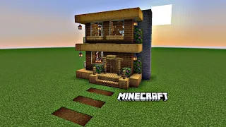 Minecraft:How to Build a simple survival wooden house:tutorial