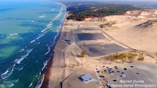 Beautiful Fall Colors at Warren Dunes State Park 4K Drone Footage Pure Michigan