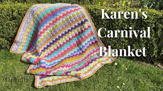 Interlocking Shell Stitch Blanket // Karen's Ripple Shell Carnival Blanket