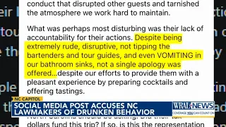 Social media post accuses NC lawmakers of drunken behavior