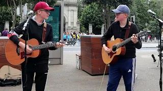 "What Do You Mean" (Hudson Taylor) - Knocked Out Of The Park by 15 Year olds Luke and Jamie Regan.