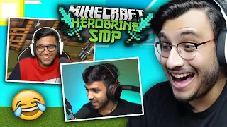 REACTING TO HEROBRINE SMP FUNNY MOMENTS | RAWKNEE