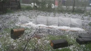 Крупный град обрушился на Новоалтайск, Алтайский край #Russia #Altai #hailstorm