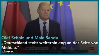 Bundeskanzler Olaf Scholz (SPD) und Maia Sandu (Präsidentin Moldau) nach Treffen in Berlin