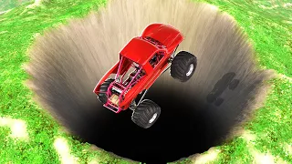 MONSTER TRUCK vs 100,000FT DROP! Jumps & High Speed Crashes