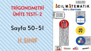 11.Sınıf Trigonometri Ünite Testi-2 (Sayfa 50-51)