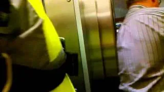 harness saves scaffolder from falling out a lift an down the shaft!