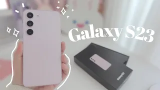 Samsung Galaxy S23 Lavender Aesthetic Unboxing + Accessories | Settings | iPhone Purple, ZFlip4