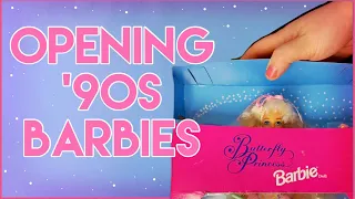 Unboxing Vintage Barbies | Polly Pocket, Butterfly Princess, Sharin' Sisters | '90s Barbies