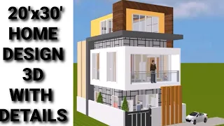 3D Home Design | 20x30 House Plans | 20x30 duplex house | 3bhk | Interior design | Complete Detail