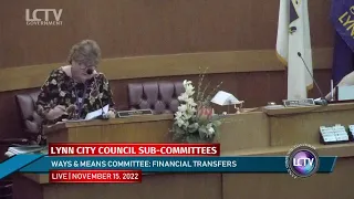 Lynn City Council Meeting & Committee Meetings | November 15, 2022