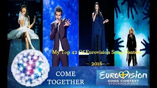 My Top 42 Of Eurovision Song Contest 2016