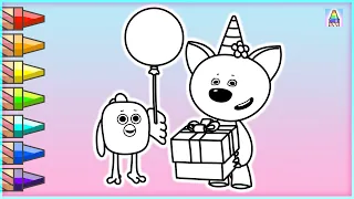 Как нарисовать ЛИСИЧКУ И ЦЫПУ из мультика Ми-ми-мишки | Coloring Kids