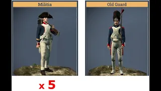 Napoleon: Total War 5vs1: 5 Militia vs Old Guard