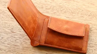 二つ折り財布 35　レザークラフト　 leather craft