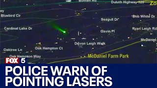 Police issue warning on dangers of pointing lasers at aircraft