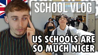 Brit Reacting to a day in the life of an american high school