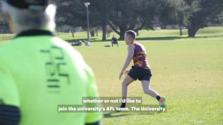 Keegan at UC - Playing AFL in Christchurch