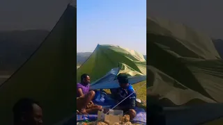 Tent destroyed by high wind #camping #tent #youtubeshorts #shorts