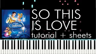 Cinderella (1950) - So This Is Love - Cinderella Waltz - Piano Tutorial