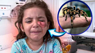 UMA ARANHA VENENOSA PICOU NOSSA FILHA ADOTIVA!! *TIVE QUE LIGAR PARA EMERGÊNCIA*