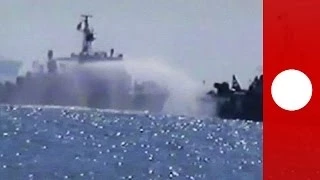 Морской бой: Корабли Китая и Вьетнама устроили перестрелку из водометов