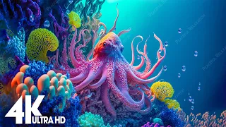 24 HOURS of 4K Underwater Wonders + Relaxing Music - The Best 4K Sea Animals for Relaxation