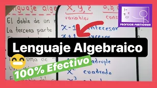 ✅LENGUAJE ALGEBRAICO a Lenguaje común | MEJOR MÉTODO | ÁLGEBRA💯