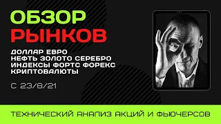 Обзор на 23-27/8. Доллар, Евро, Нефть, золото, серебро, Индексы, Фортс,  Форекс, Криптовалюты