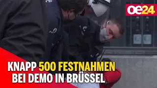 Knapp 500 Festnahmen bei Demo in Brüssel