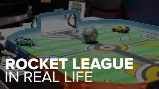 We played Rocket League in real life with Hot Wheels at Toy Fair