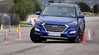 Hyundai Tucson 2019 - Maniobra de esquiva (moose test) y eslalom | km77.com