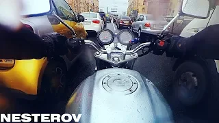 НЕ ПИТЕРСКИЙ по Питеру - покатушки на мотоцикле по городу HONDA CB 400 SF