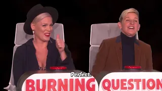 Pink plays Ellen’s burning 🔥 questions 😂😂