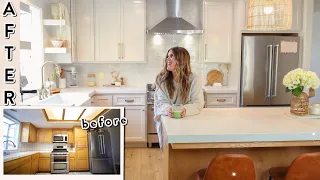 Kitchen Remodel Before & AFTER! Cambria's Kitchen is here!! | Concrete Counters, Floating Shelves