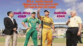 Australia vs South Africa World Record Chased 434/438 run | Highest runs Chased ODI full highlights