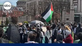 Students hold pro-Palestinian protest at Columbia University after president's congressional hearing